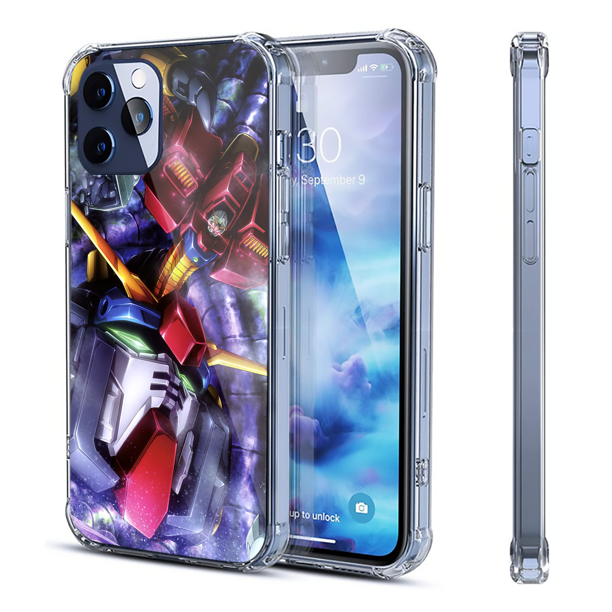 （画像用） 機動戦士ガンダム Mobile Suit Gundam 【iPhone 12シリーズ対応】透明スマホケース（クリアソフトケース）